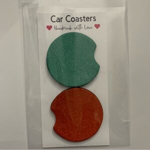 TLOASG confetti car coasters - set of two